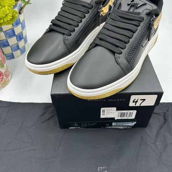 Men's Giuseppe Zanotti double zip low top leather sneakers size 43 made in Italy - Picture 12 of 12